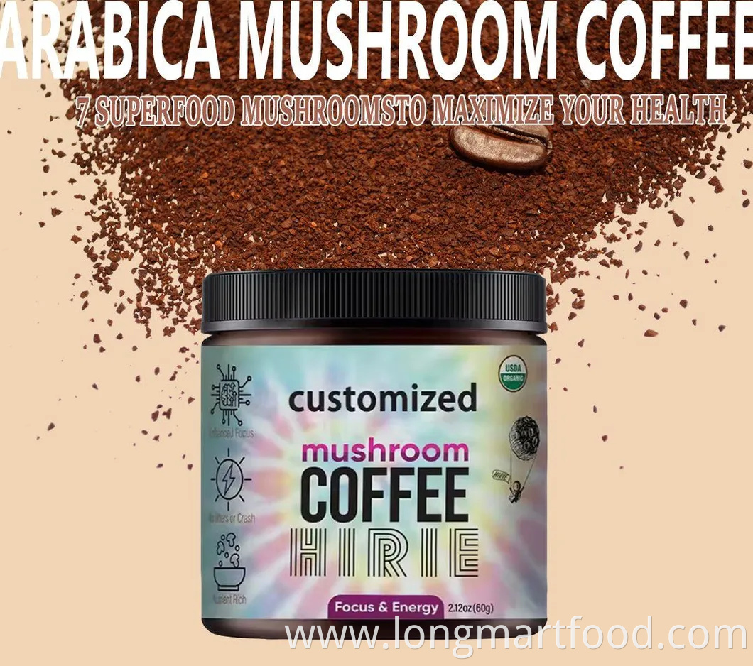Private Label Cordyceps Reishi Chaga and Lions Mane Mushroom Coffee Mix